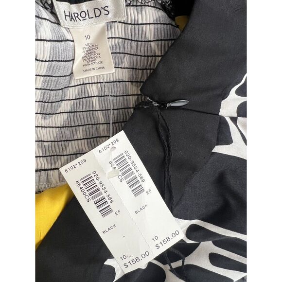 Harold's Retro Giraffe Animal Print black and white one-shoulder dress Size 10 - Picture 6 of 6